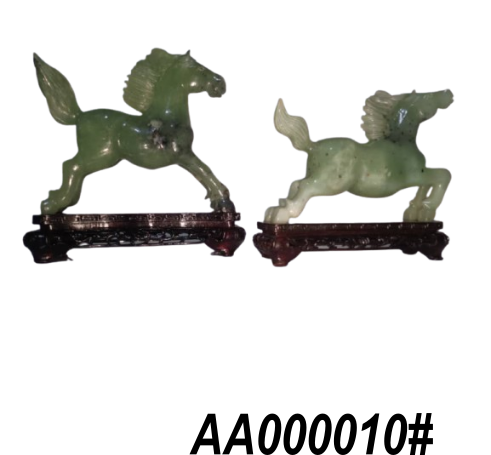 Caballos tallados en Jade verde (Referencia AA000011#)